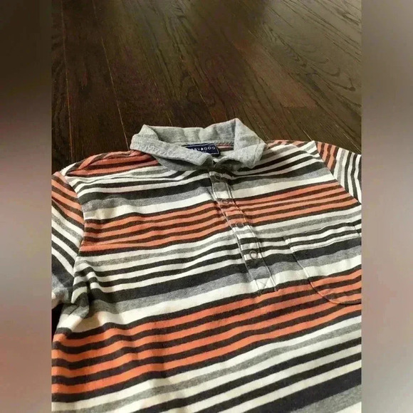 Toobydoo Boys 5 (110cm) Blue/Orange/White/Gray Long-Sleeve Stretch Polo - Picture 3 of 11